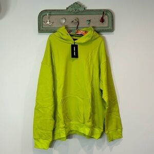 New home + femme lime green black cotton Hooded grommet sweatshirt XXL men’s